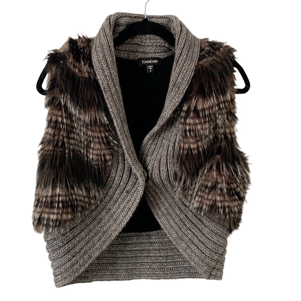 Bebe Wool and Fur Bolero